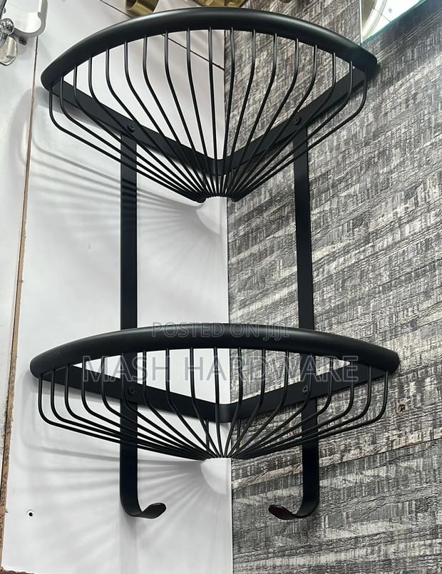 Maat Black Double Corner Shelf - main view