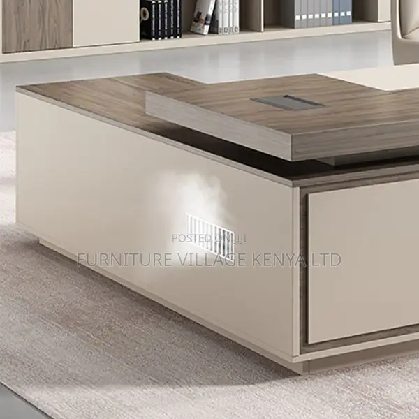 Office Tables:Luxury 160cm L-Shaped Wood Curved Office Desk