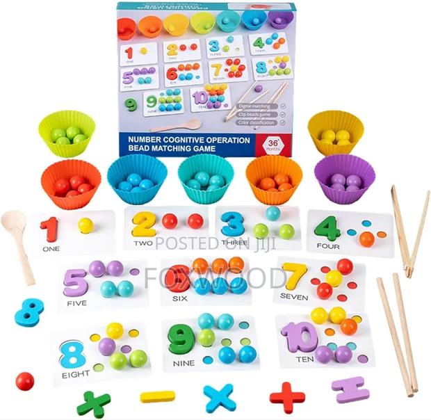 Bead Matching Game - Montessori Math Toys for Kids, - thumbnail 3