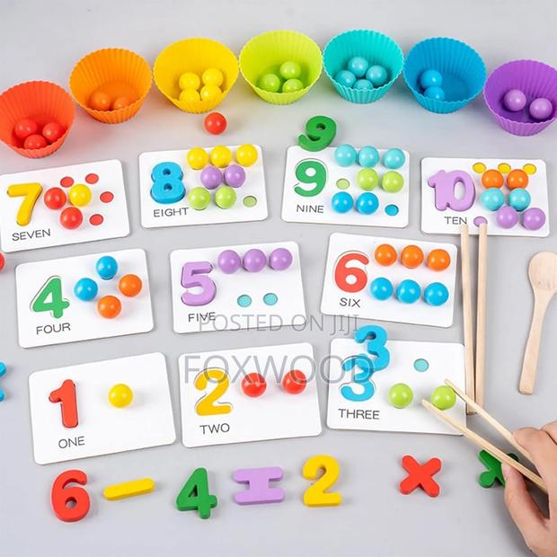 Bead Matching Game - Montessori Math Toys for Kids, - thumbnail 4