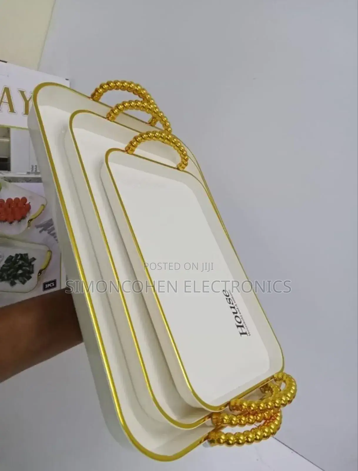 3 in 1 Tray With Golden Handle