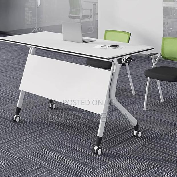 Office Table : White Foldable Office Table - thumbnail 2