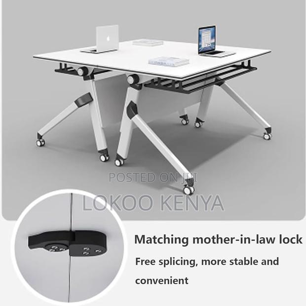 Office Table : White Foldable Office Table - thumbnail 3