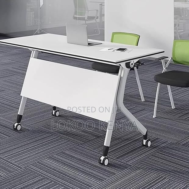 Office Table : White Foldable Office Table - thumbnail 4