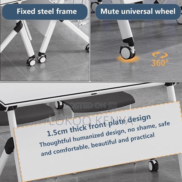 Office Table : White Foldable Office Table - thumbnail 5