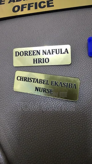Golden Rectangular Name Tags