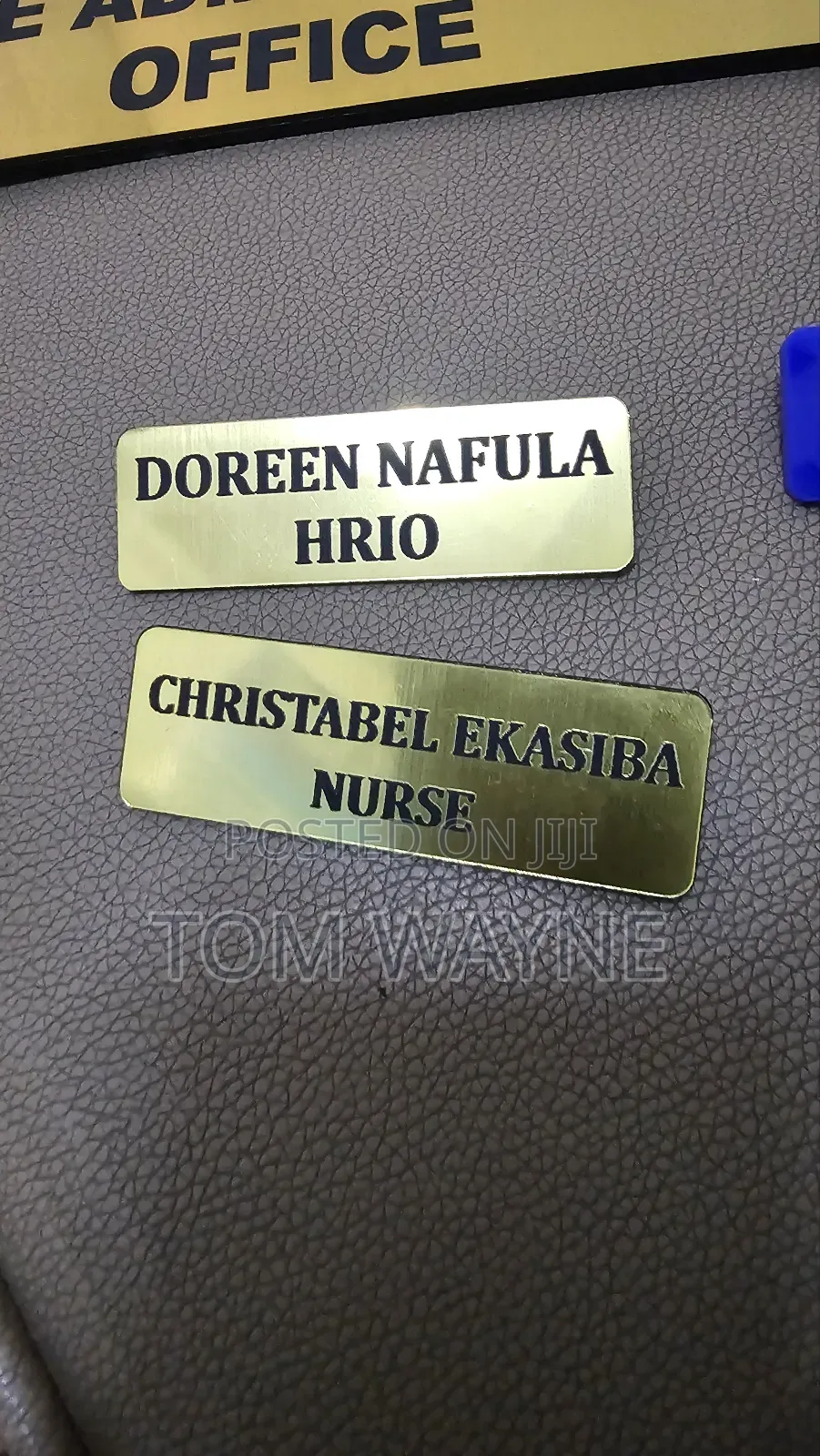 Golden Rectangular Name Tags