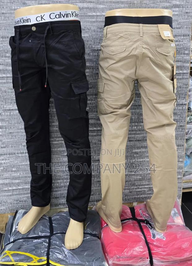 Quality Hard Side Pocket Khaki Cargo Pants Available 30 -40 - thumbnail 2