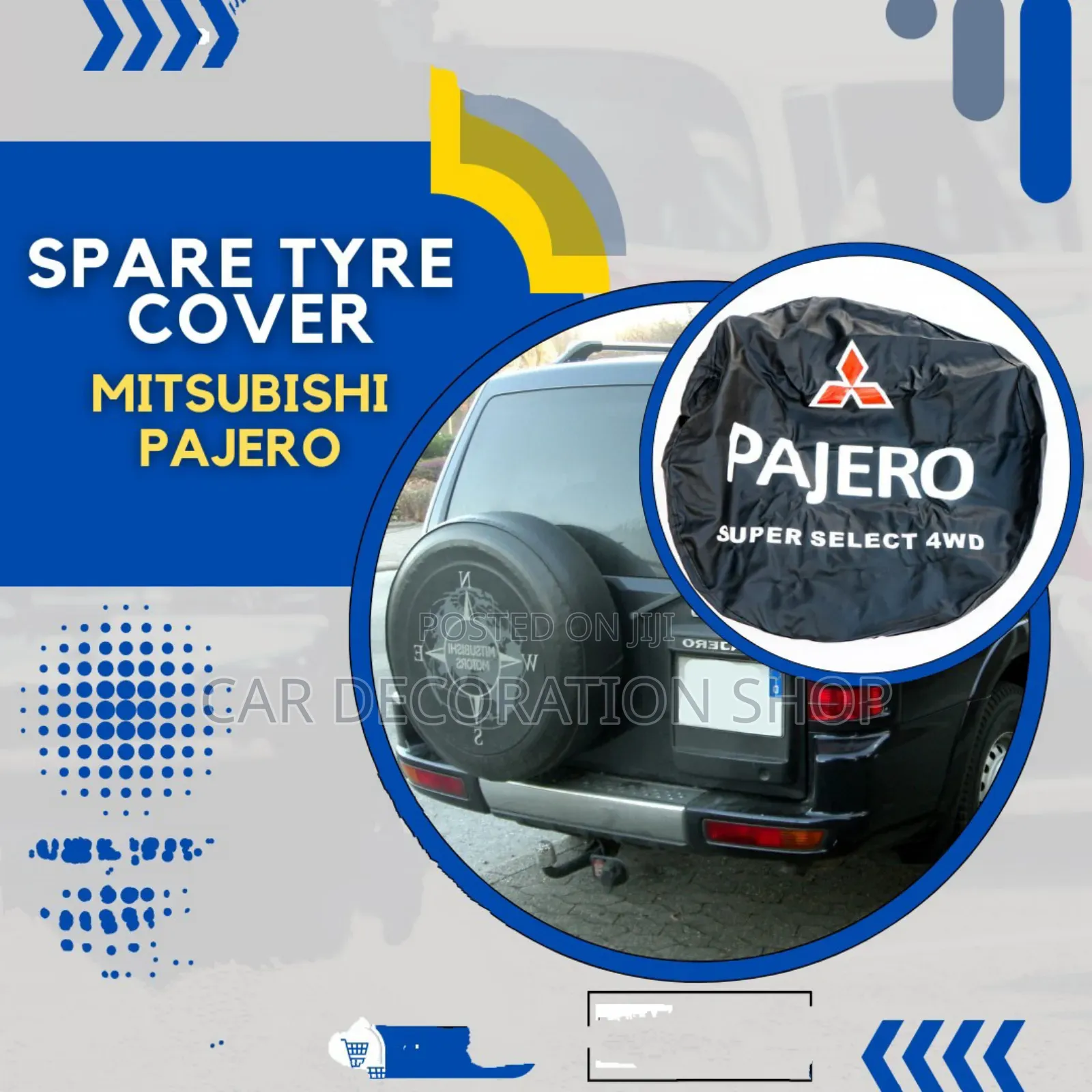 16" Pajero Cars With Rear Wheel Spare Canvas Cover