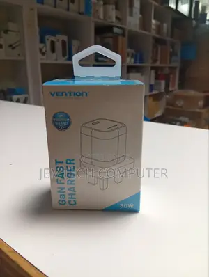 Vention 1-Port Usb-C Gan Charger(30w) Uk-Plug Black