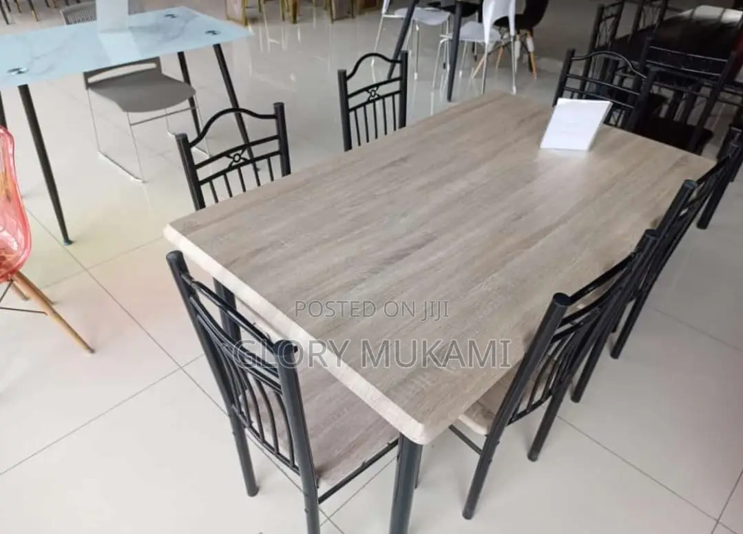 Gray Dinning Set 6 Chairs