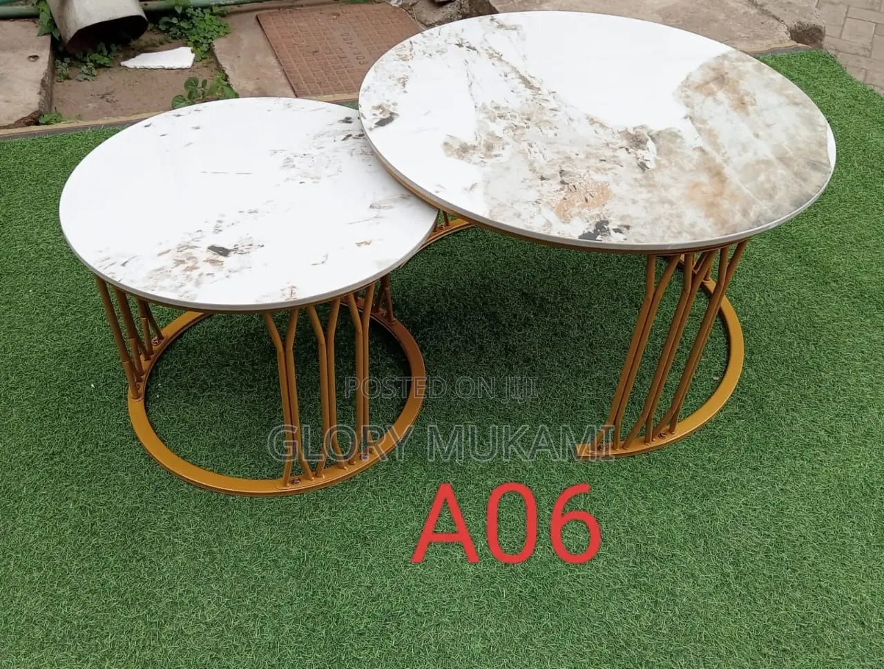 Round Coffee Table Marble Set
