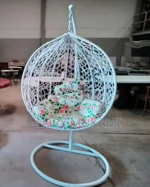 White Flowered Hanging Balcony Swing