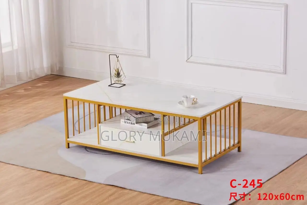 White Marble Grey Coffee Table
