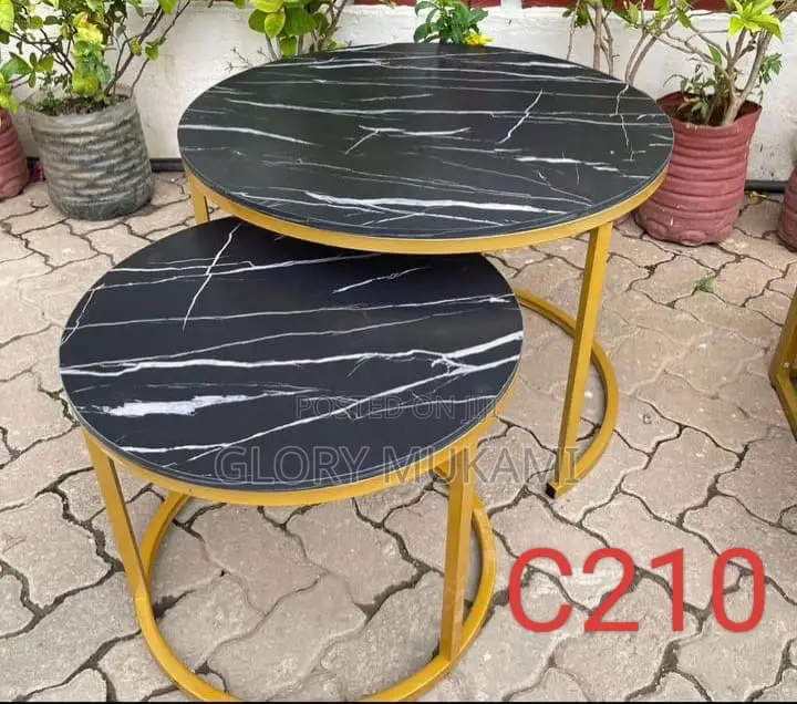 Black Gold Frame Marble Glass Coffee Table