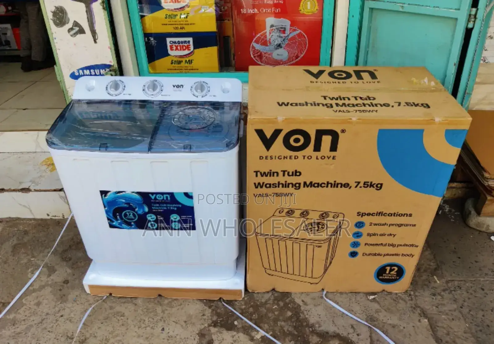 12 Months Warranty Von 7.5 KGS Washing Machine