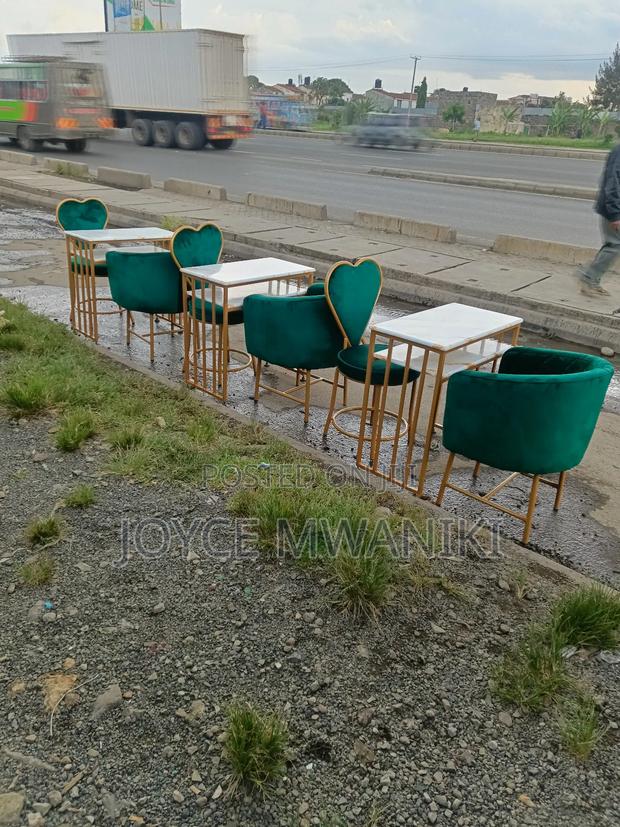 3 Manicure Sets, Green Seats and Marble Table  - main view