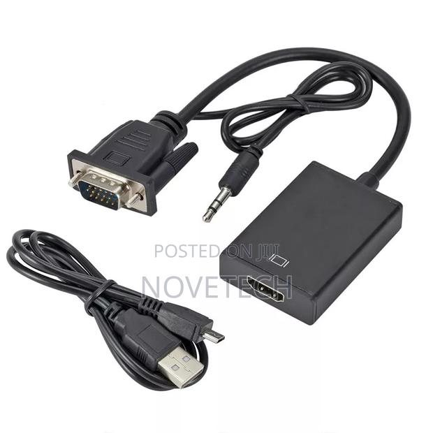 Vga to Hdmi Female Converter Adapter Cable + 3.5mm Audio
