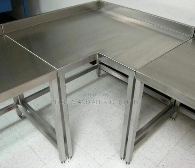 Stainless Steel Commercial Kitchen Corner Work Table