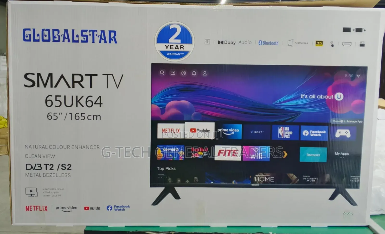 Globalstar 65inch Smart Android Frameless Tv