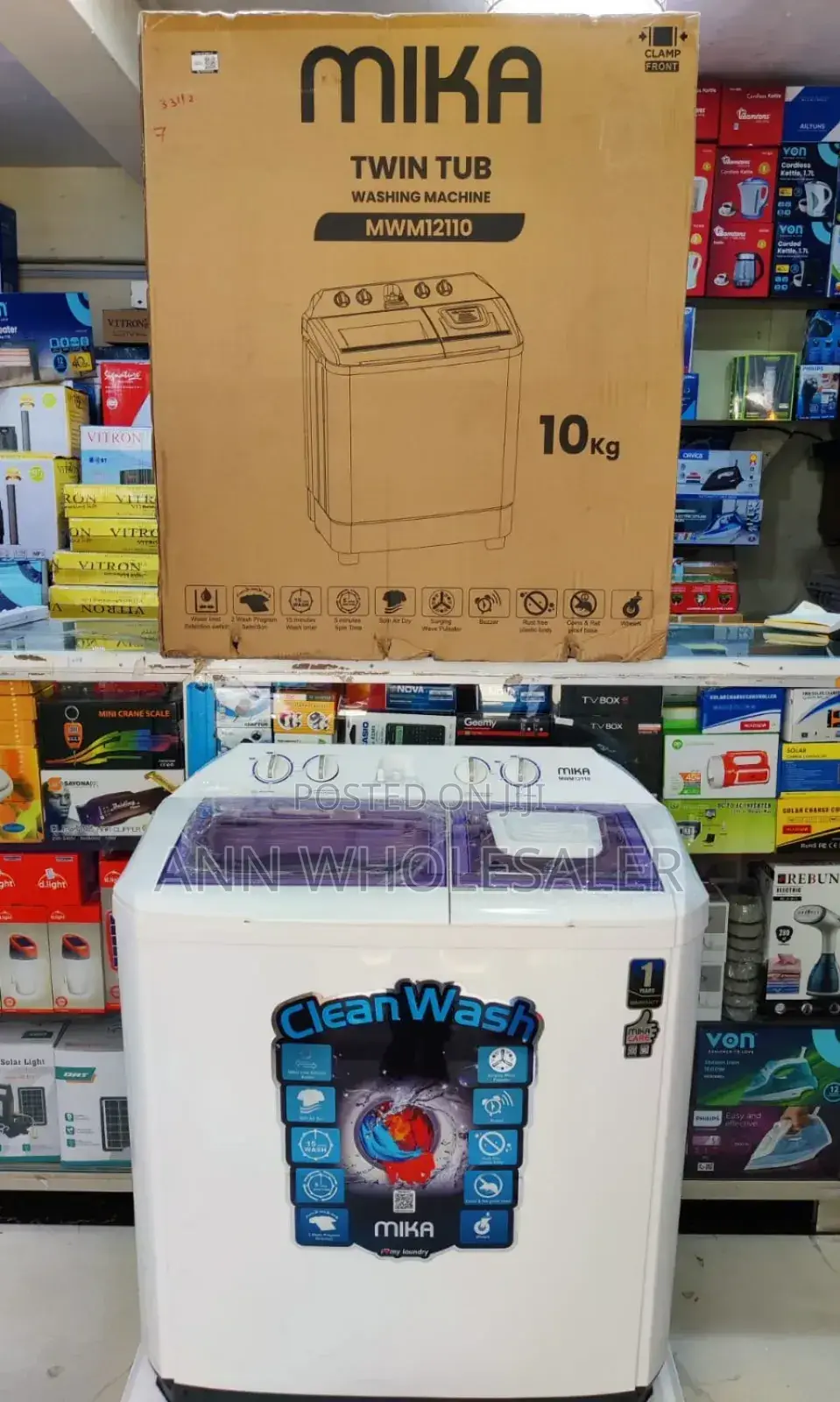 *Mika Washing Machine 10kg With Air Dryer Turbo Tn/8 *