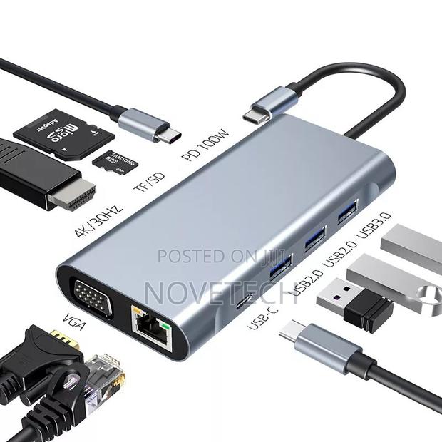 Usb C Hub Adapter 10 in 1 Docking Station for Pc Laptop - main view
