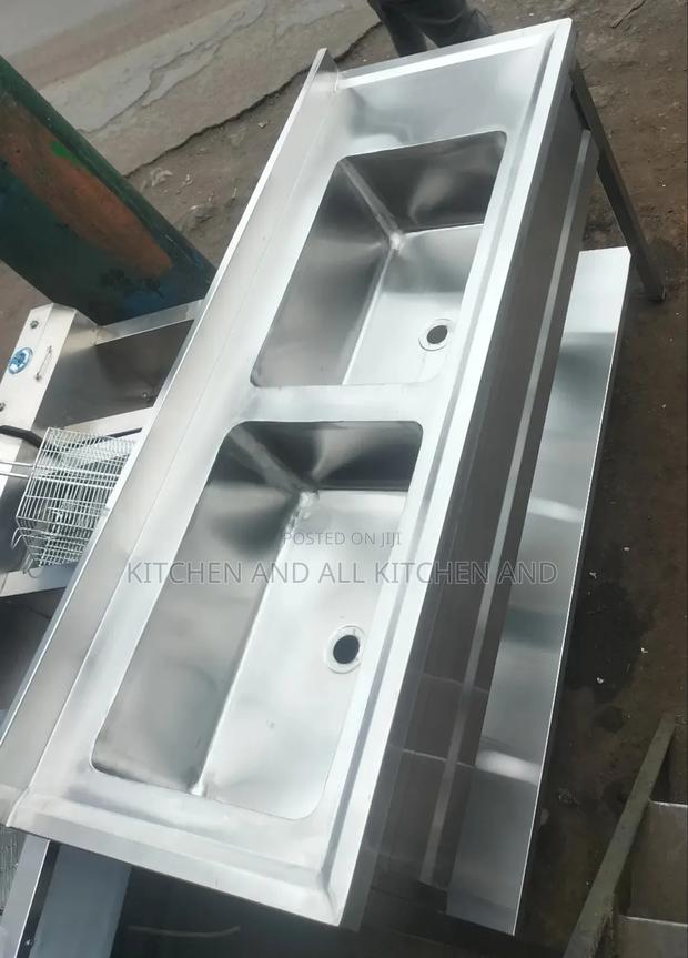 Double Bowl Stainless Steel Commercial Kitchen Handwash Sink