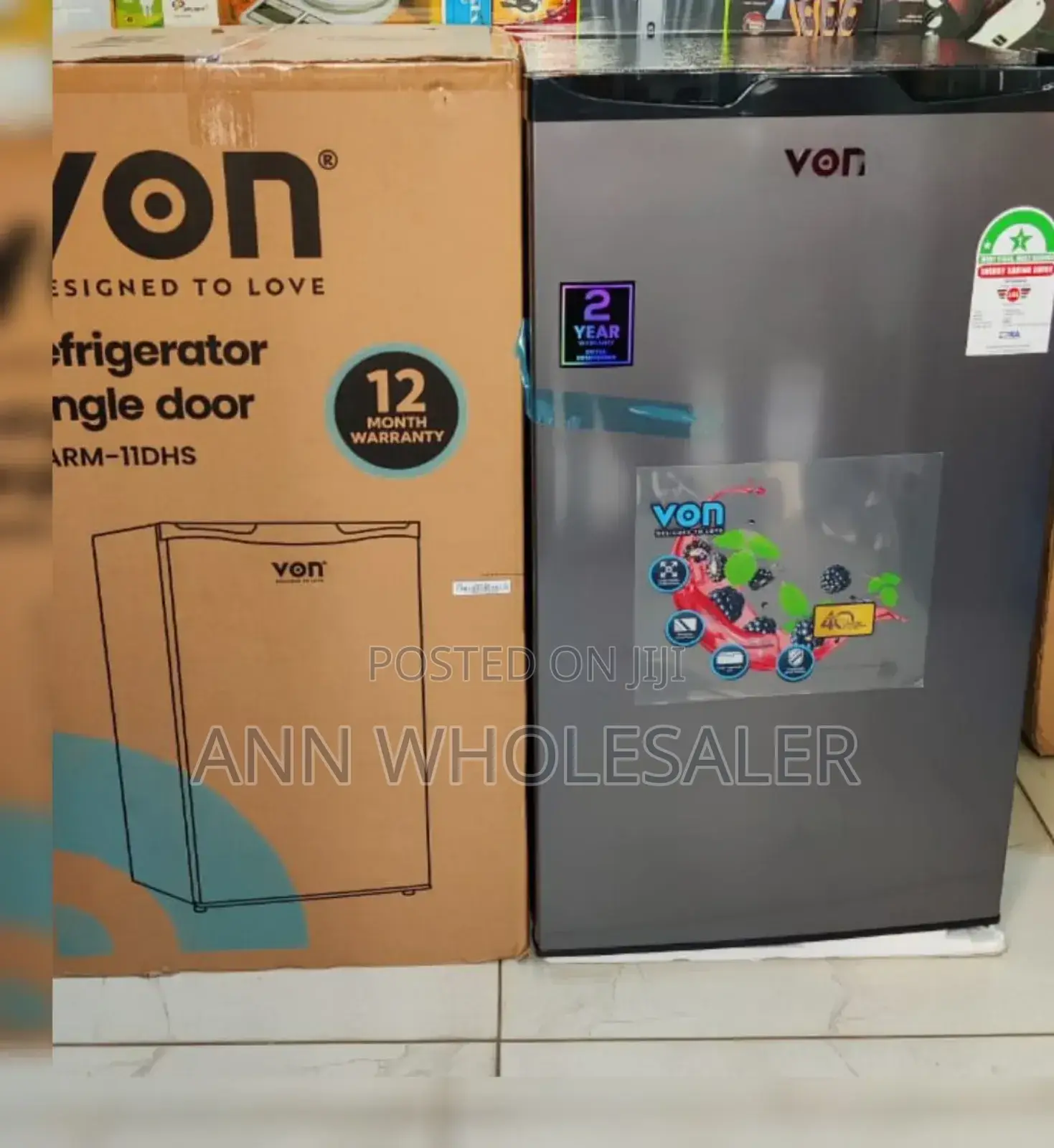 With Warranty *Von Fridge 90l Single Door