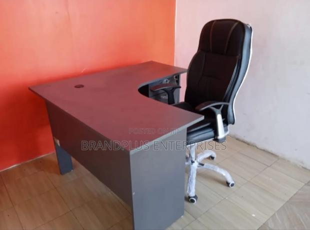L Shaped Desk and Executive Office Chair - main view