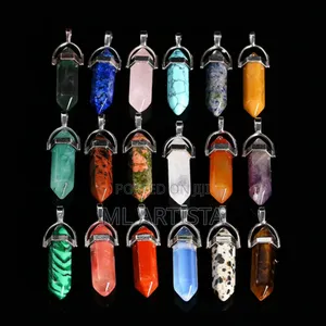 Natural Crystal Hexagonal Pendant for Necklace