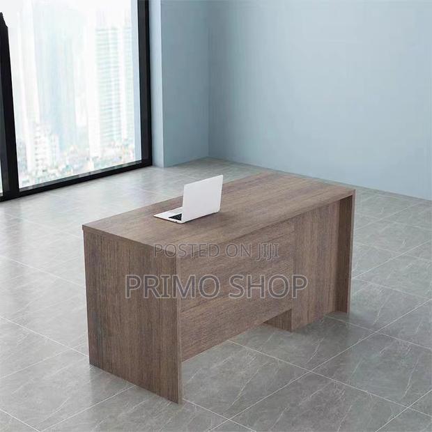 Office Desks: Wood Work Desk With Sepia Top - main view