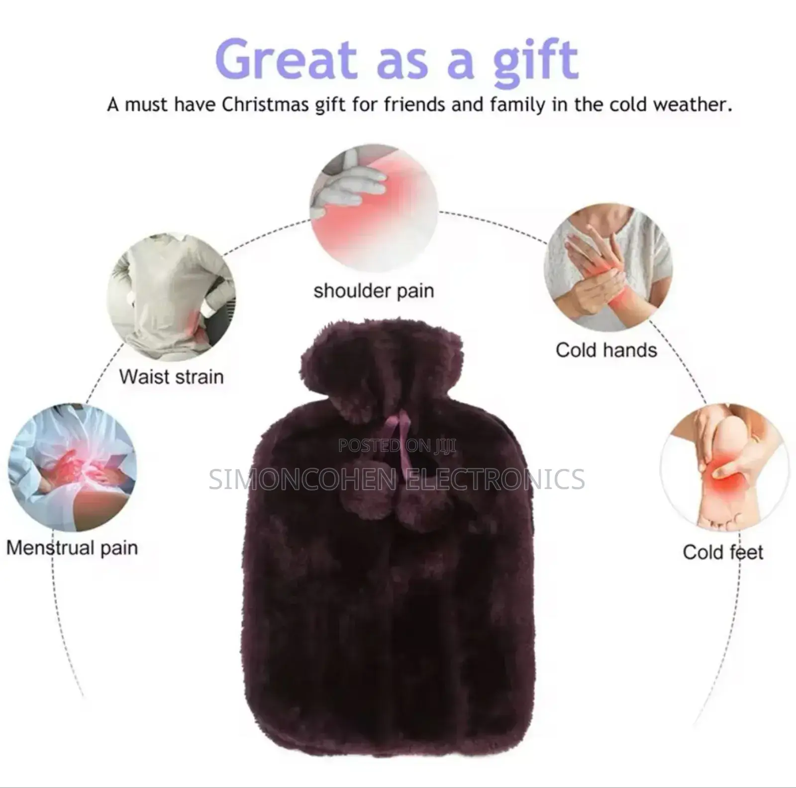 Hot Water Bottle With Faux Fleece
