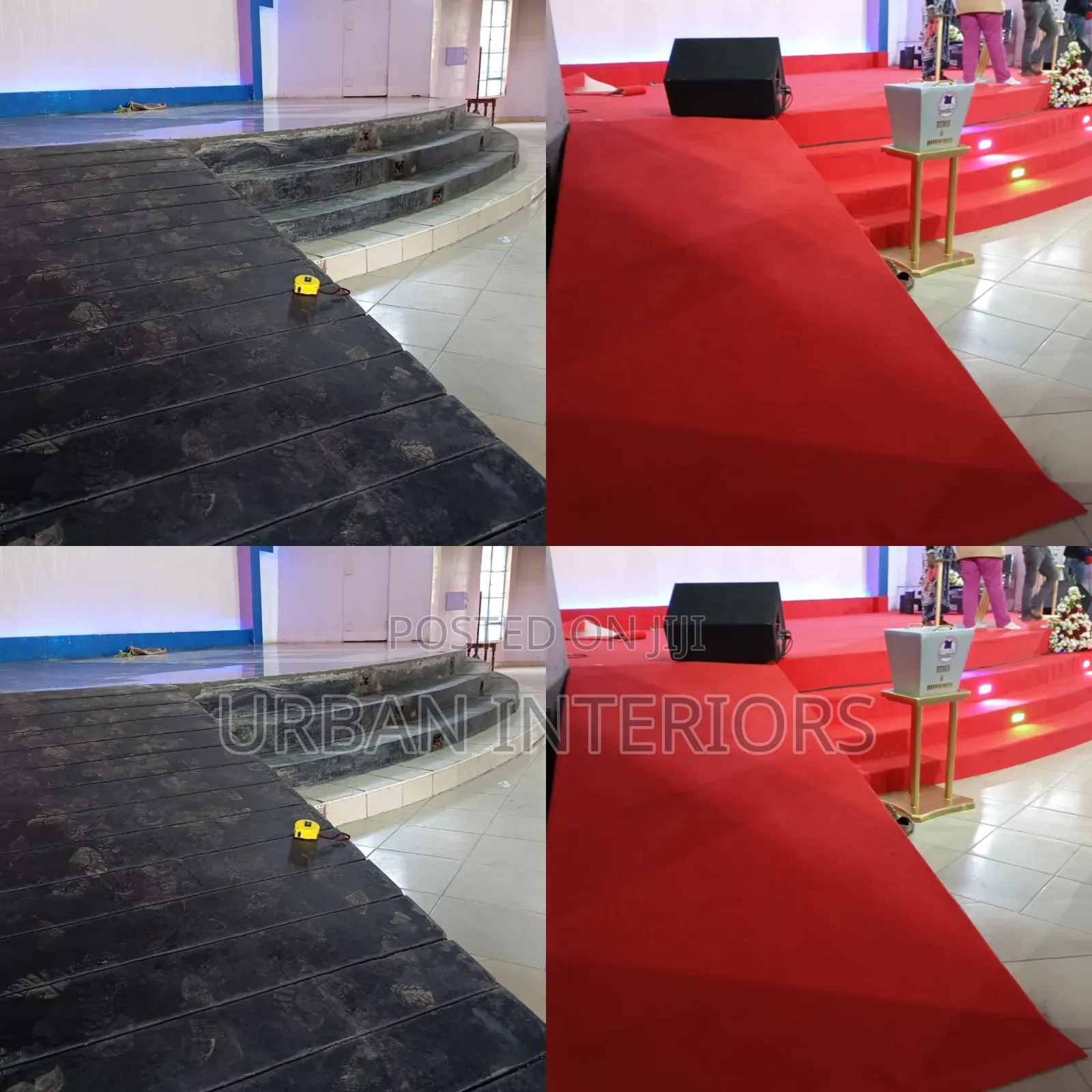 Church Altar Carpets. Before and After Comparison