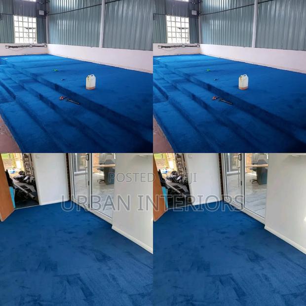 Blue Wall to Wall Carpets. Altar and Office Carpets