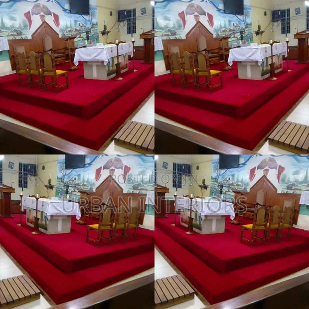 Dark Red Church Carpets. 4mm Delta - main view