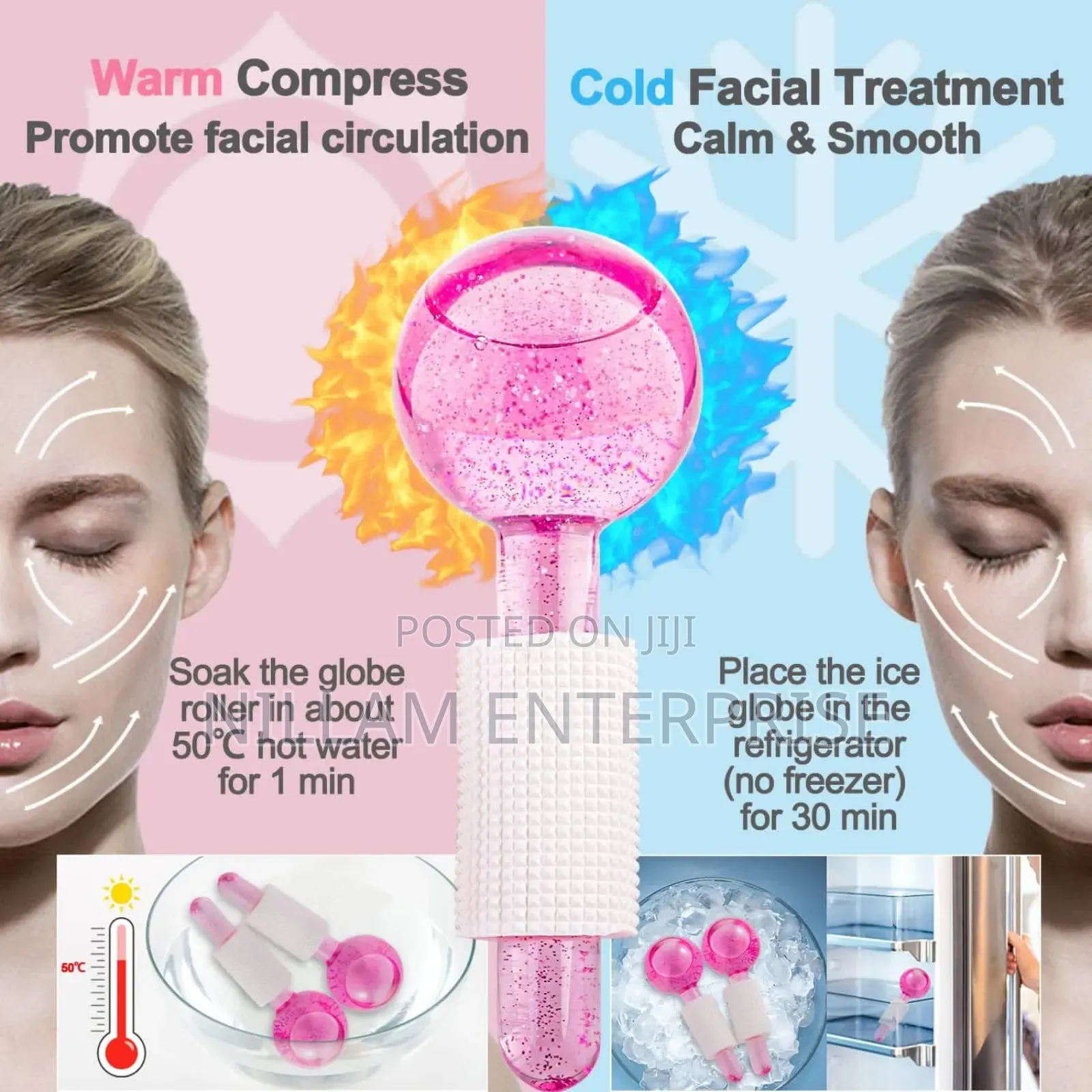 2pcs Ice Globes for Facials Massage Tool Set