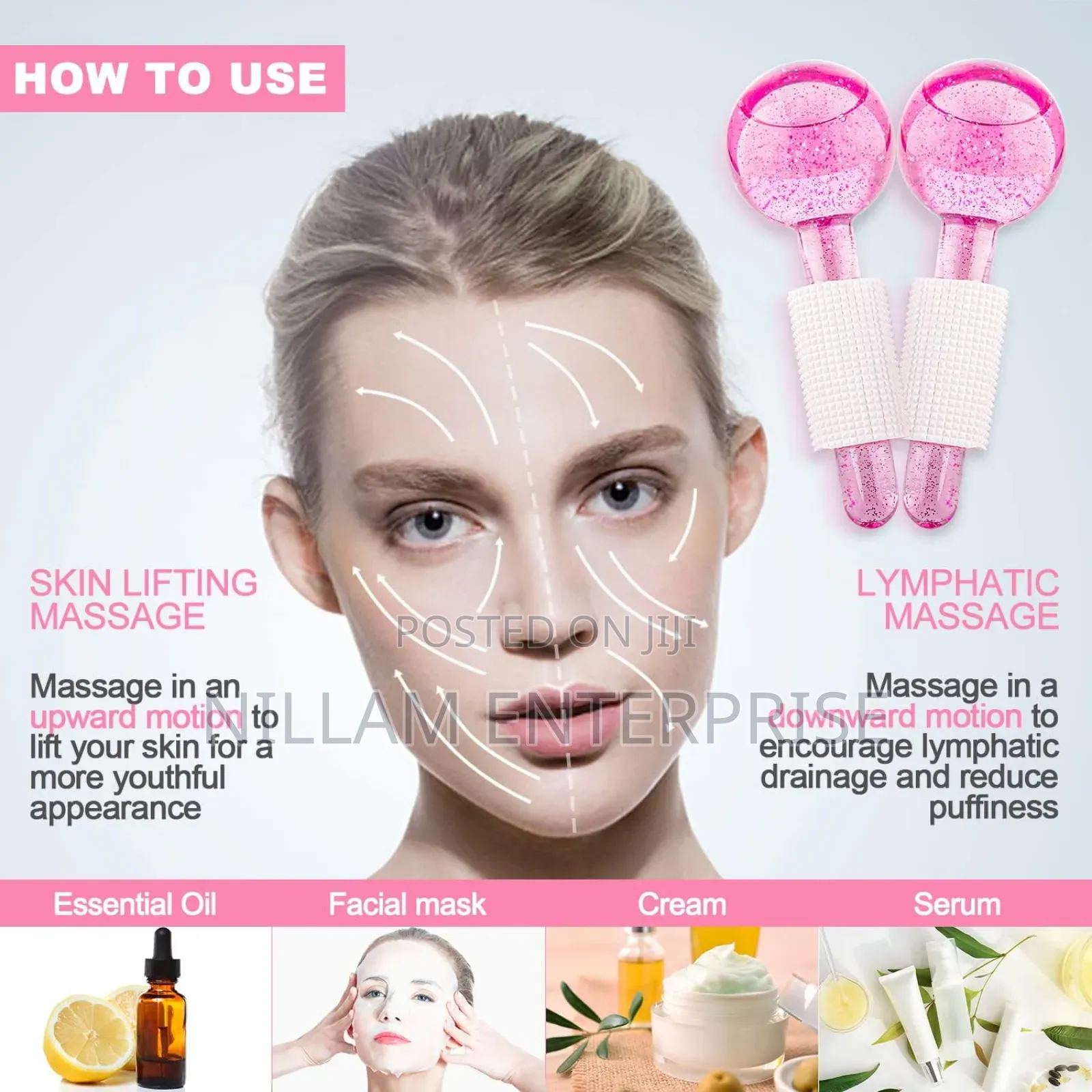 2pcs Ice Globes for Facials Massage Tool Set