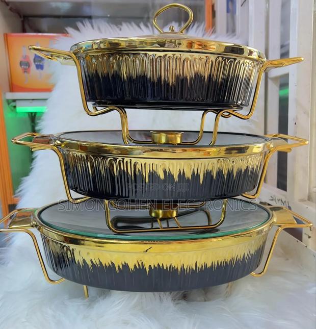 New Black Gold Ceramic Chaffing Dish