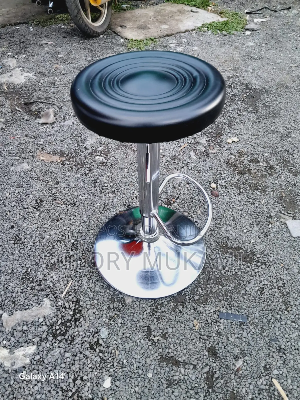 Black Pedicure Stool Adjustable