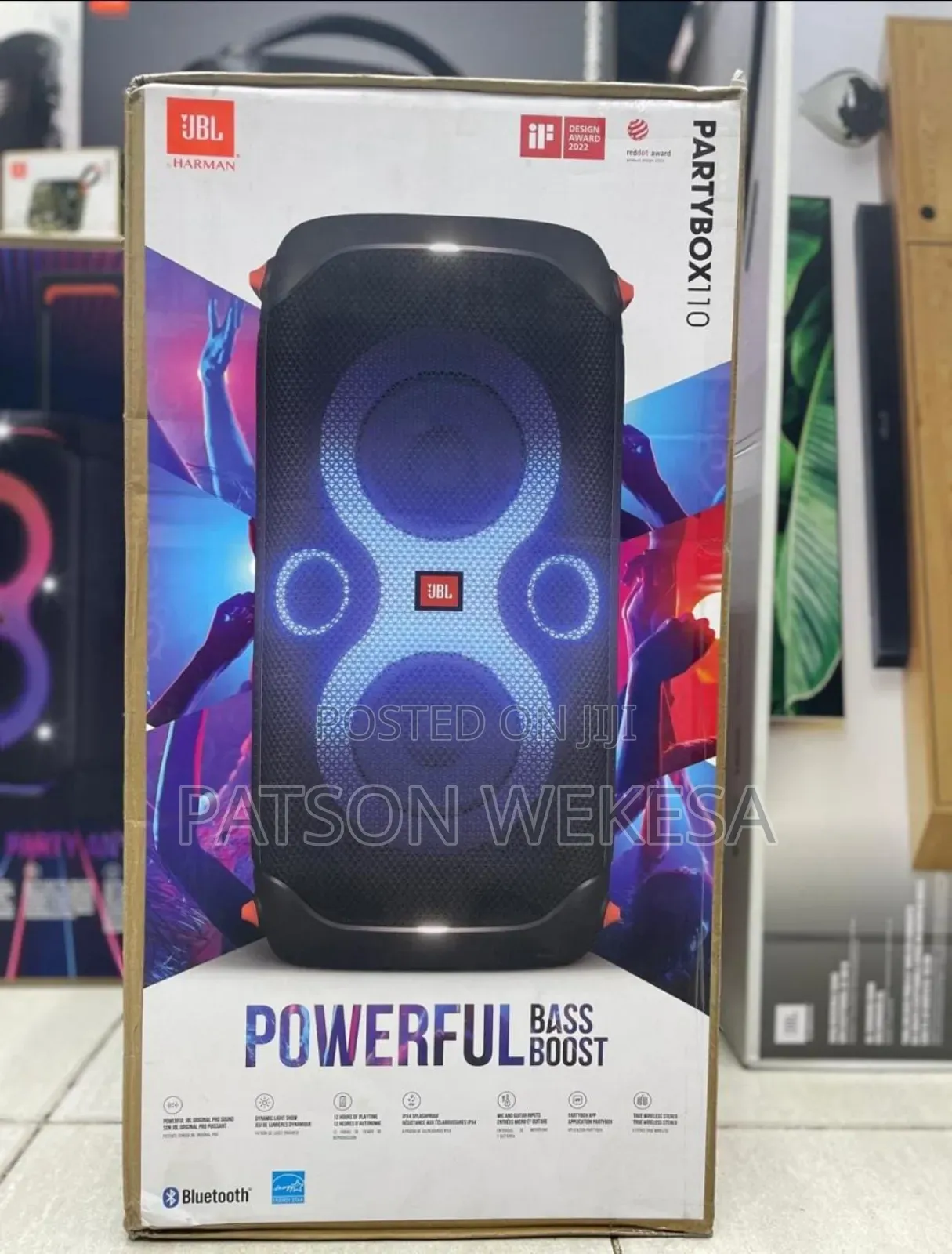 JBL Partybox 110 160w Built-in Lights and Splashproof Design