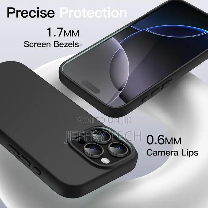Ornarto Liquid Silicone Case for iPhone 15 Pro Max -Black