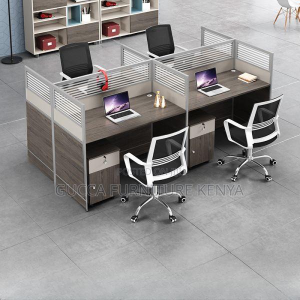 Workstations: 4-Person Dual-Base Computer Workstation Desk