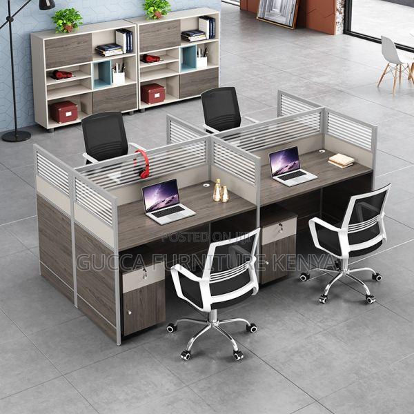 Workstations: 4-Person Dual-Base Computer Workstation Desk - thumbnail 2