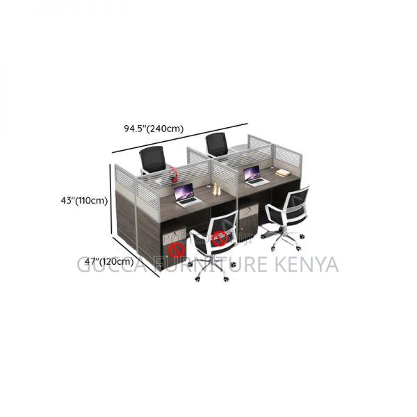 Workstations: 4-Person Dual-Base Computer Workstation Desk - thumbnail 3