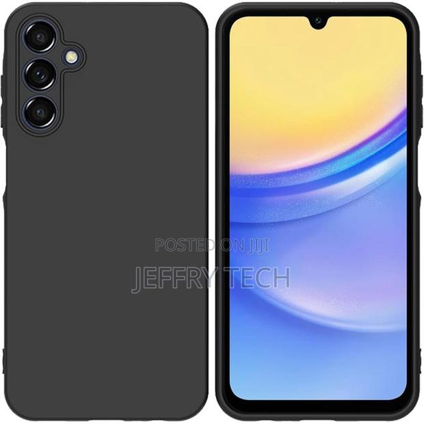 Surphy Samsung Galaxy A15 Black Silicone Phone Case - main view