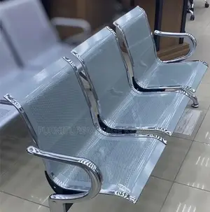 Benches: 3-Section Waiting Steel Office Bench