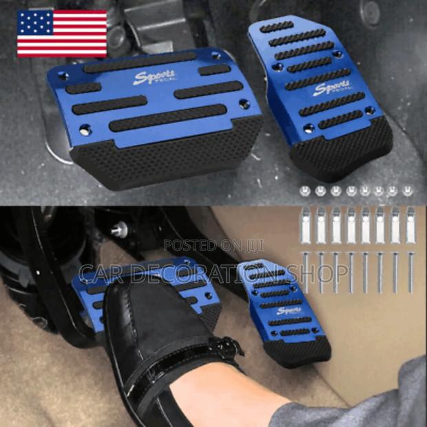 2pc Blue Safe Driving Automatic Pedal Sport Covers
