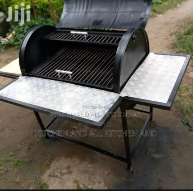 Mild Steel Nyama Choma Grill With Workspace
