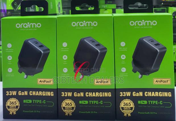Oraimo Powergan 33 Pro Ocw-7331u+C54 33w Gan Charging Charge