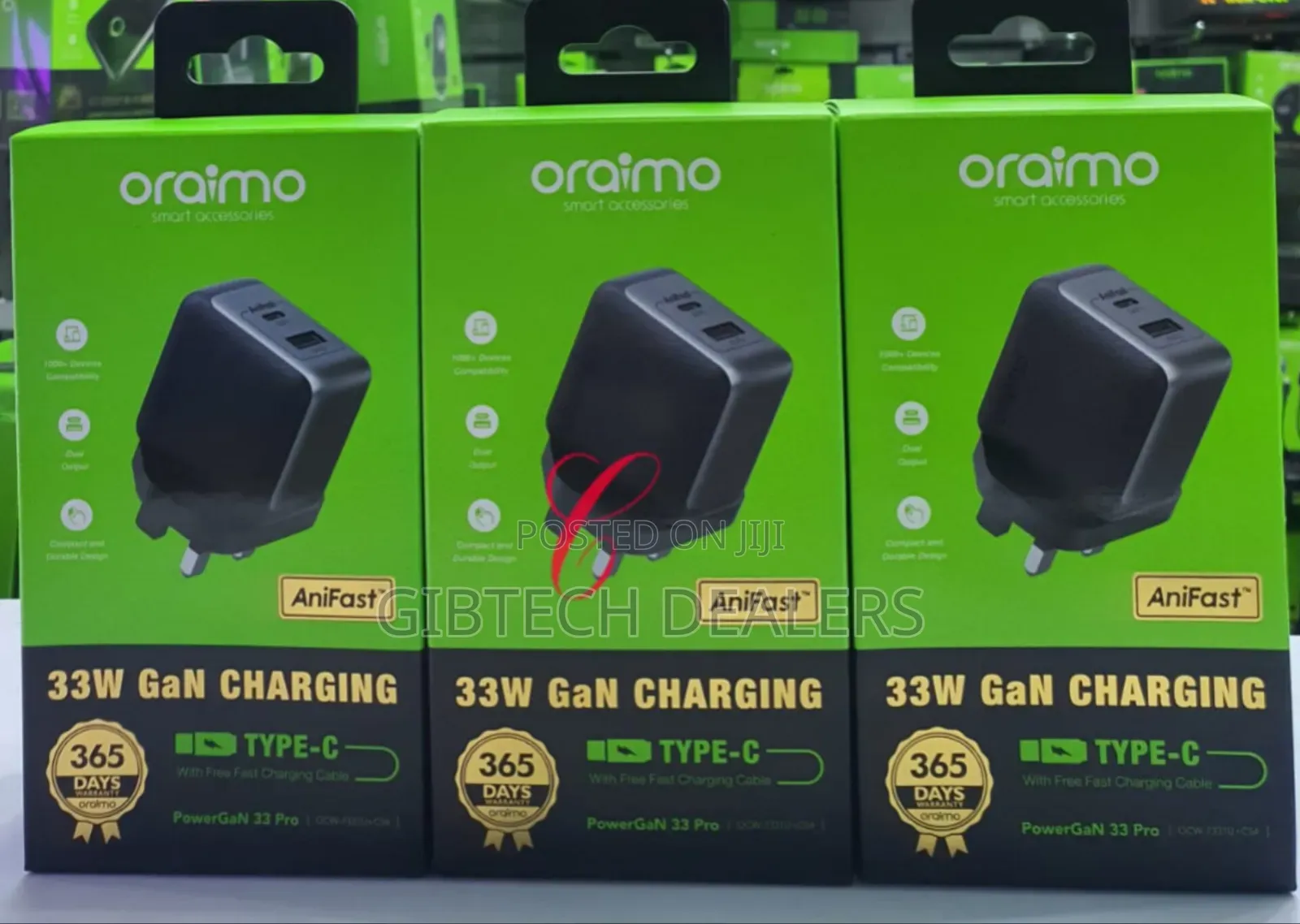 Oraimo Powergan 33 Pro Ocw-7331u+C54 33w Gan Charging Charge